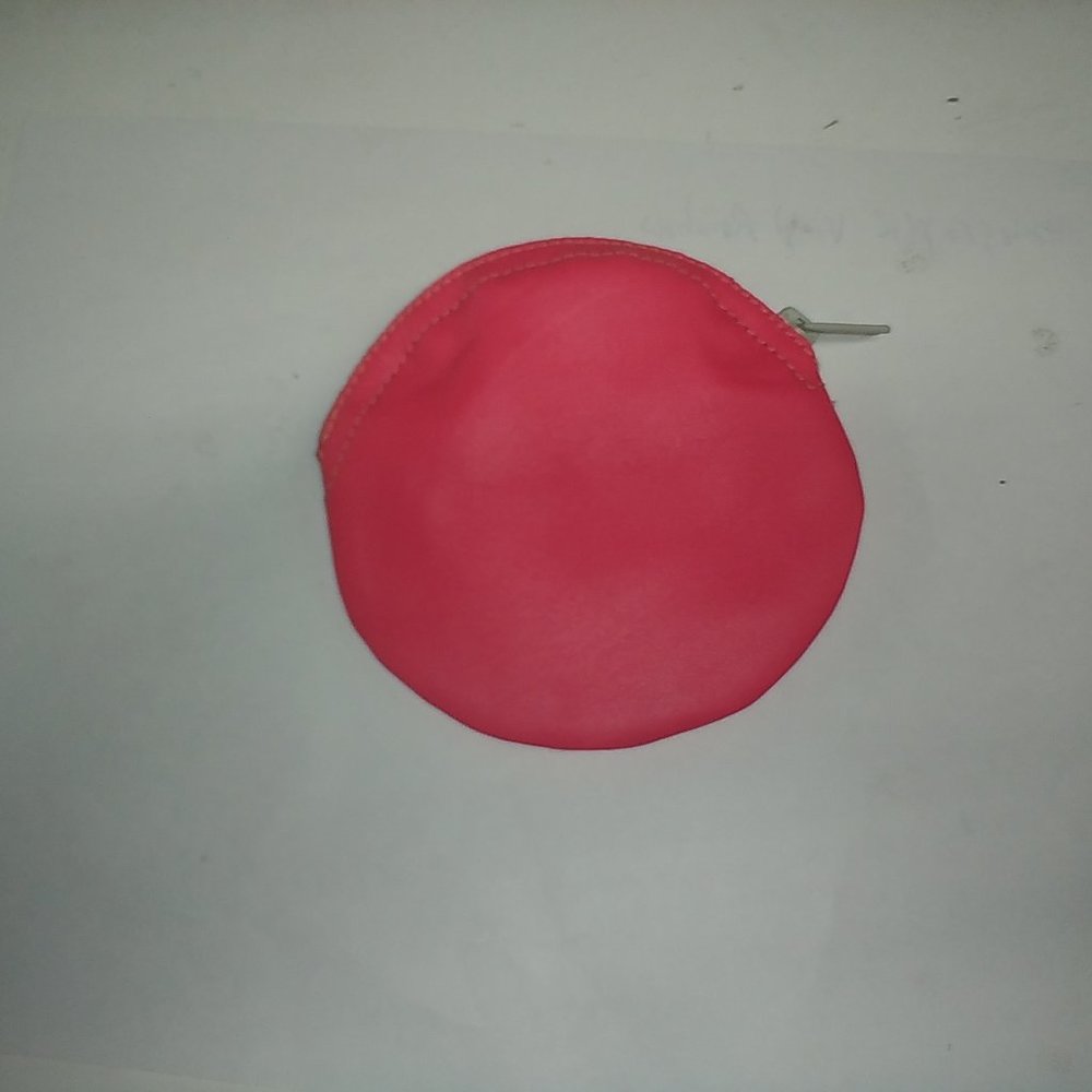 BAGS round leather coin purse with zipper